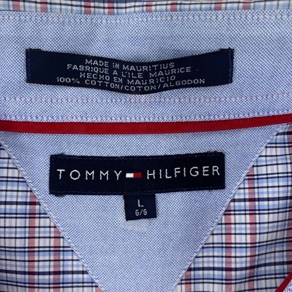 Tommy Hilfiger Men's Shirt Blue & Red Check Size Large‎ - Picture 5 of 8